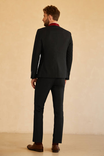 Negro Rojo Hombre Blazer de Fiesta